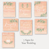 Peach Watercolor Wedding Complete Package Set Printable Template