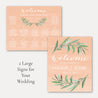 Peach Watercolor Wedding Complete Package Set Printable Template