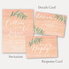 Peach Watercolor Wedding Complete Package Set Printable Template