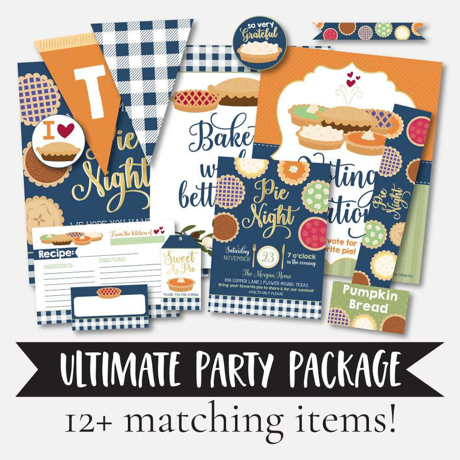 Pie Night Party Package Templates