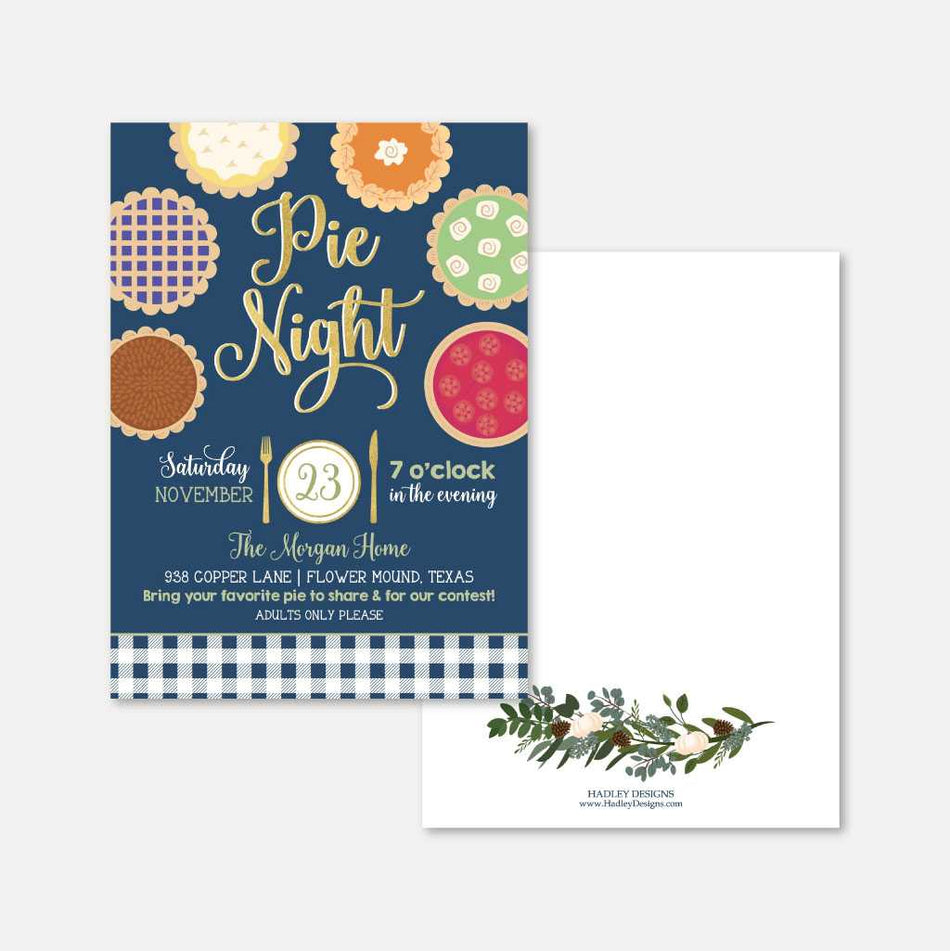 Pie Night Invitation Printable Template