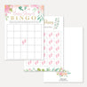 Pink Pastel Floral Baby Shower Bingo Game Printable Template
