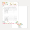 Pink Pastel Floral Baby Shower Games Set Printable Template