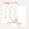 Pink Pastel Floral Baby Shower Games Set Printable Template