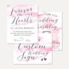 Pink Watercolor Splash Wedding Sign Set Printable Template