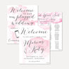 Pink Watercolor Splash Wedding Sign Set Printable Template