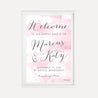 Pink Watercolor Splash Wedding Welcome Printable Template