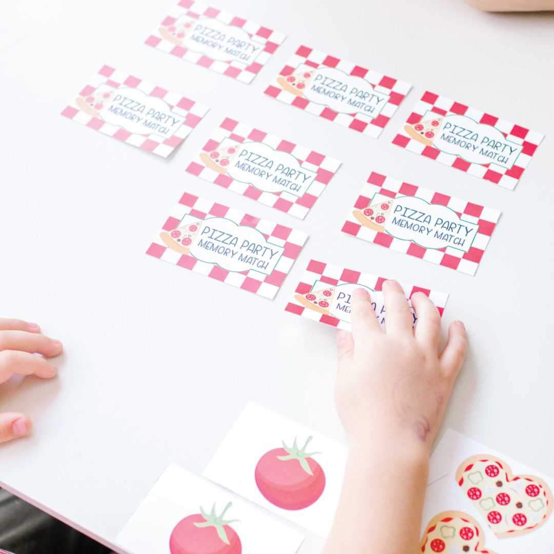 Printable Pizza Party Memory Game Template | Hadley Designs