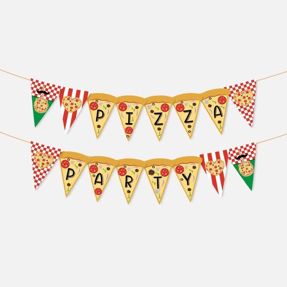 Pizza Party Banner Printable Template