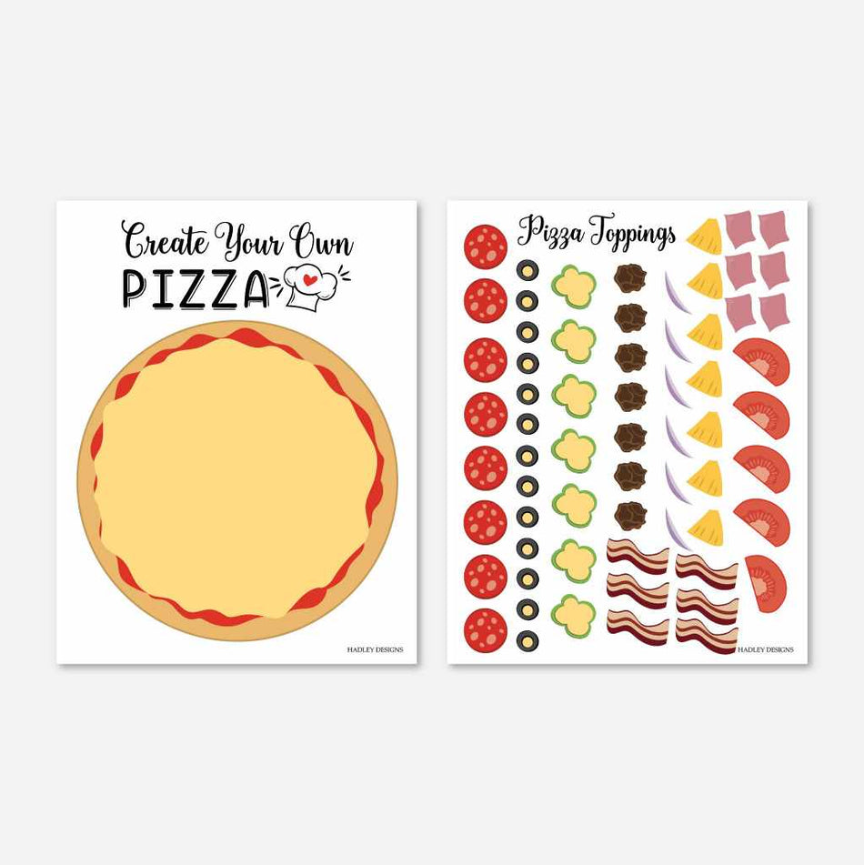 Pizza Party Create Your Own Pizza Game Printable Template