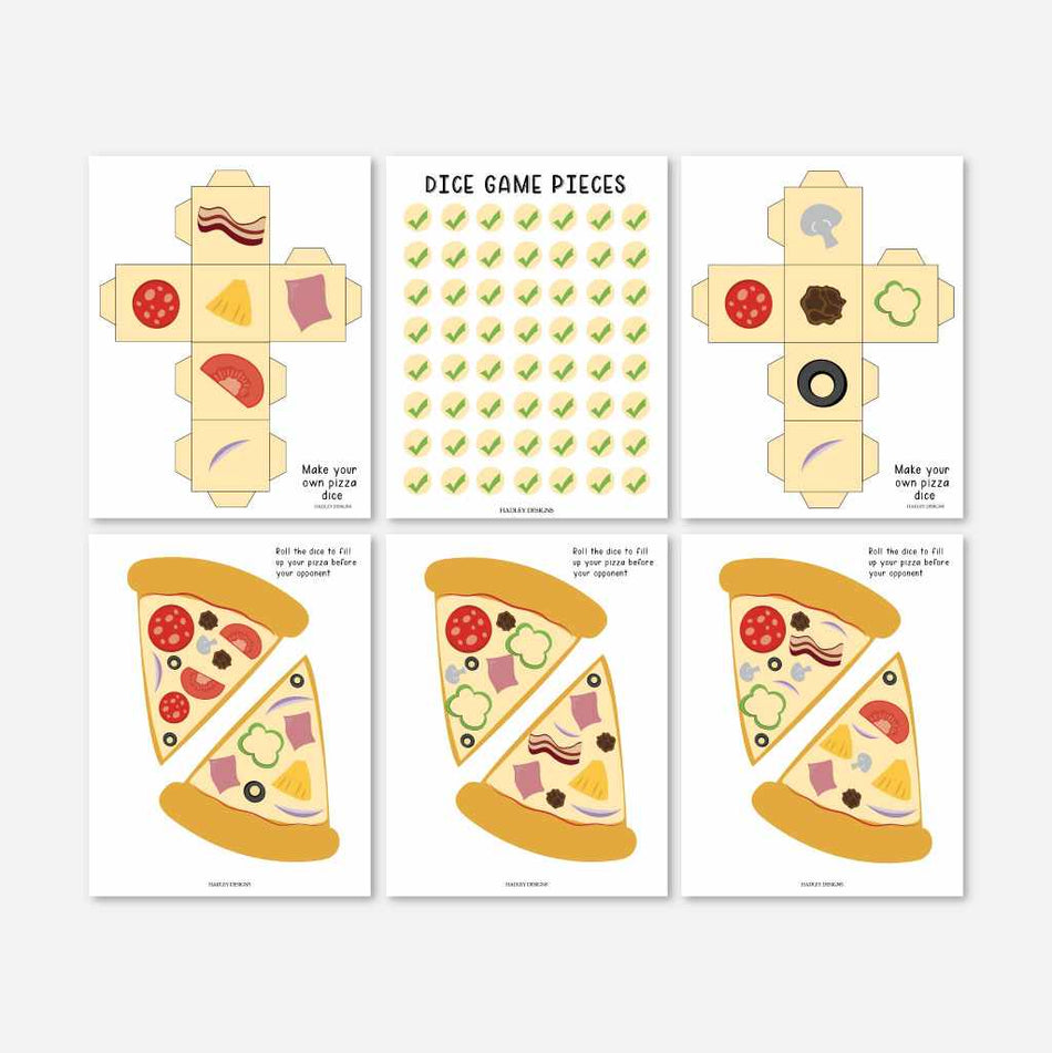 Pizza Party Pizza Toppings Game Printable Template