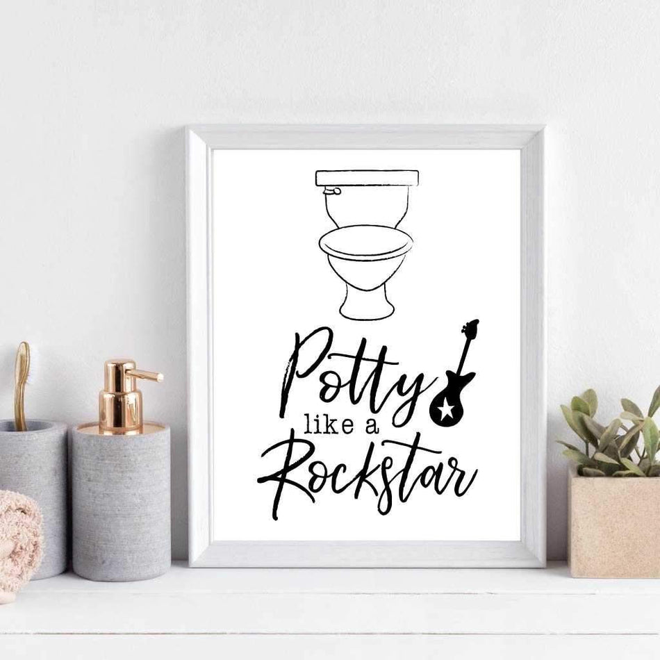 Printable Potty Like a Rockstar Wall Art Template | Hadley Designs ...