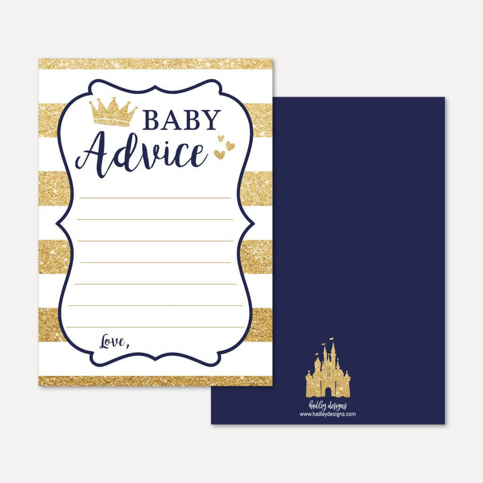 Prince Baby Shower Advice Card Printable Template