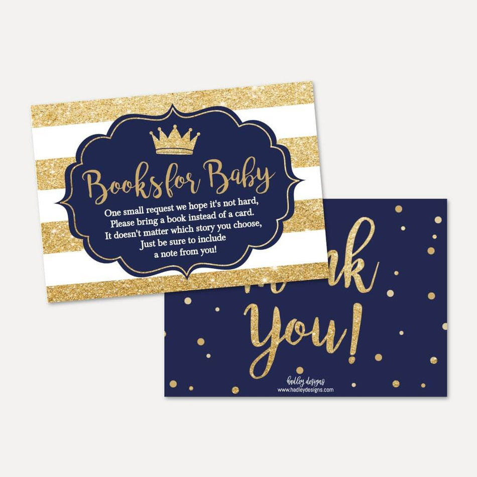 Prince Baby Shower Book Request Card Printable Template