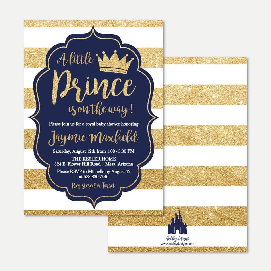 Prince Baby Shower Invitation Printable Template