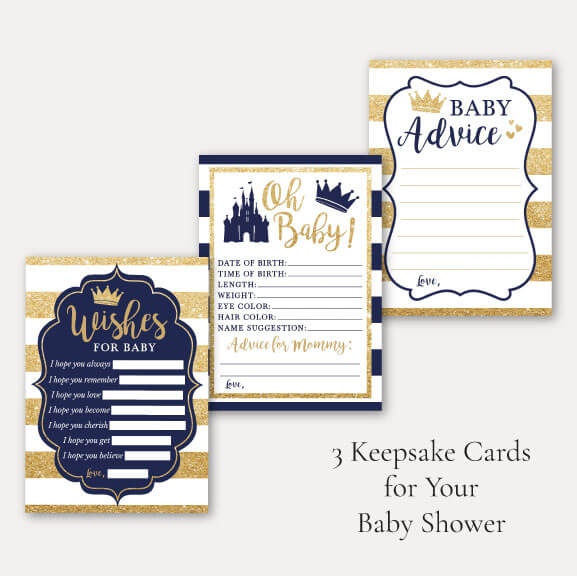 Printable Prince Baby Shower Complete Package Templates | Hadley Designs