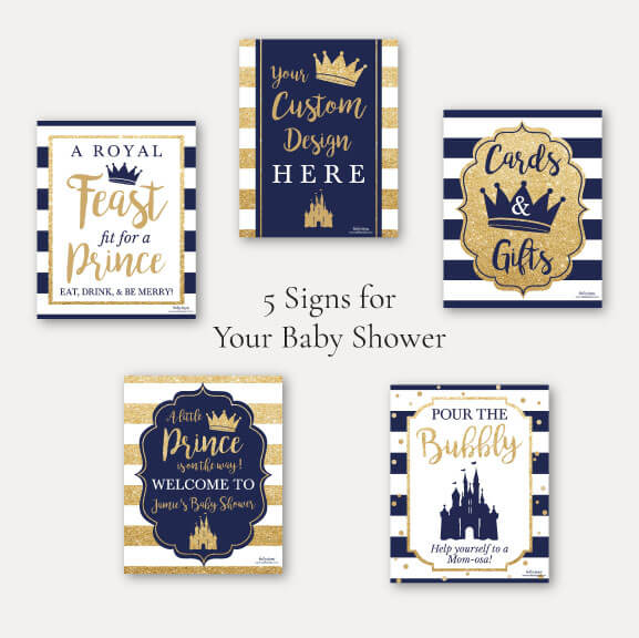 Printable Prince Baby Shower Complete Package Templates | Hadley Designs