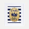 Prince Baby Shower Cards and Gifts Sign Printable Template