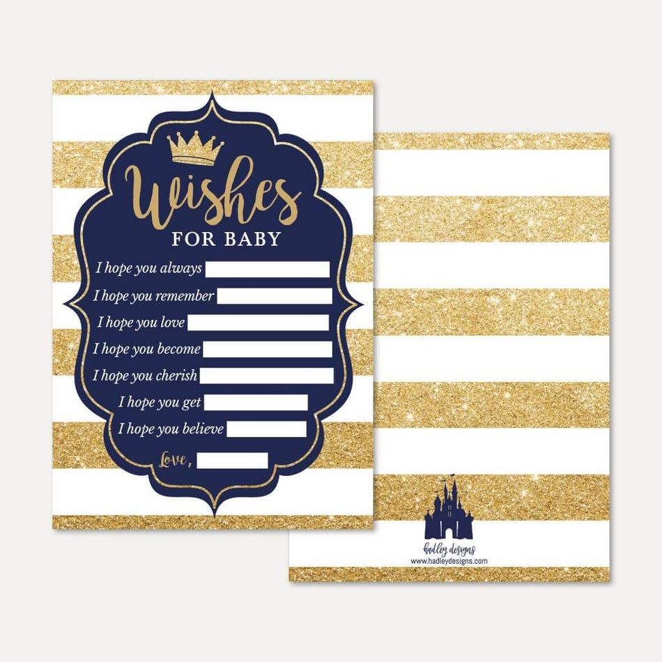 Prince Baby Shower Wishes Card Printable Template