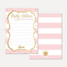 Princess Baby Shower Prediction Advice Wishes Bundle Printable Template