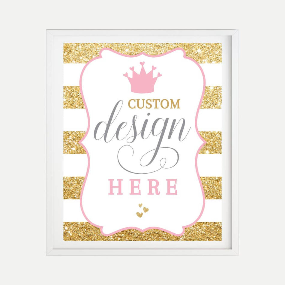 Printable Princess Baby Shower Custom Sign Template | Hadley Designs ...