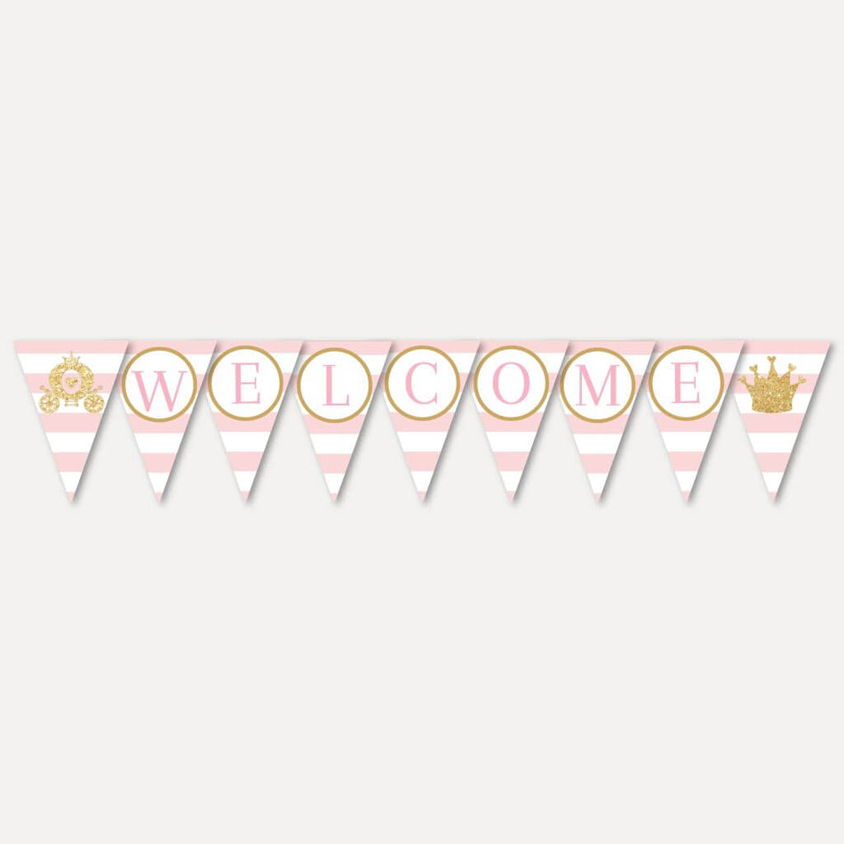 Princess Baby Shower Banner Printable Template