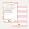 Princess Baby Shower Who Knows Mommy Best Game Printable Template