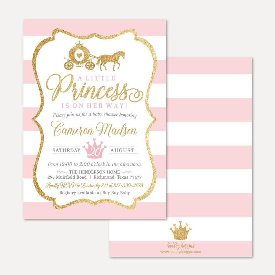 Princess Baby Shower Invitation Printable Template