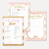 Princess Baby Shower Prediction Advice Wishes Bundle Printable Template