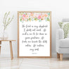 Floral Psalm 23:1 Wall Art Christian Home Decor Sign Printable Template