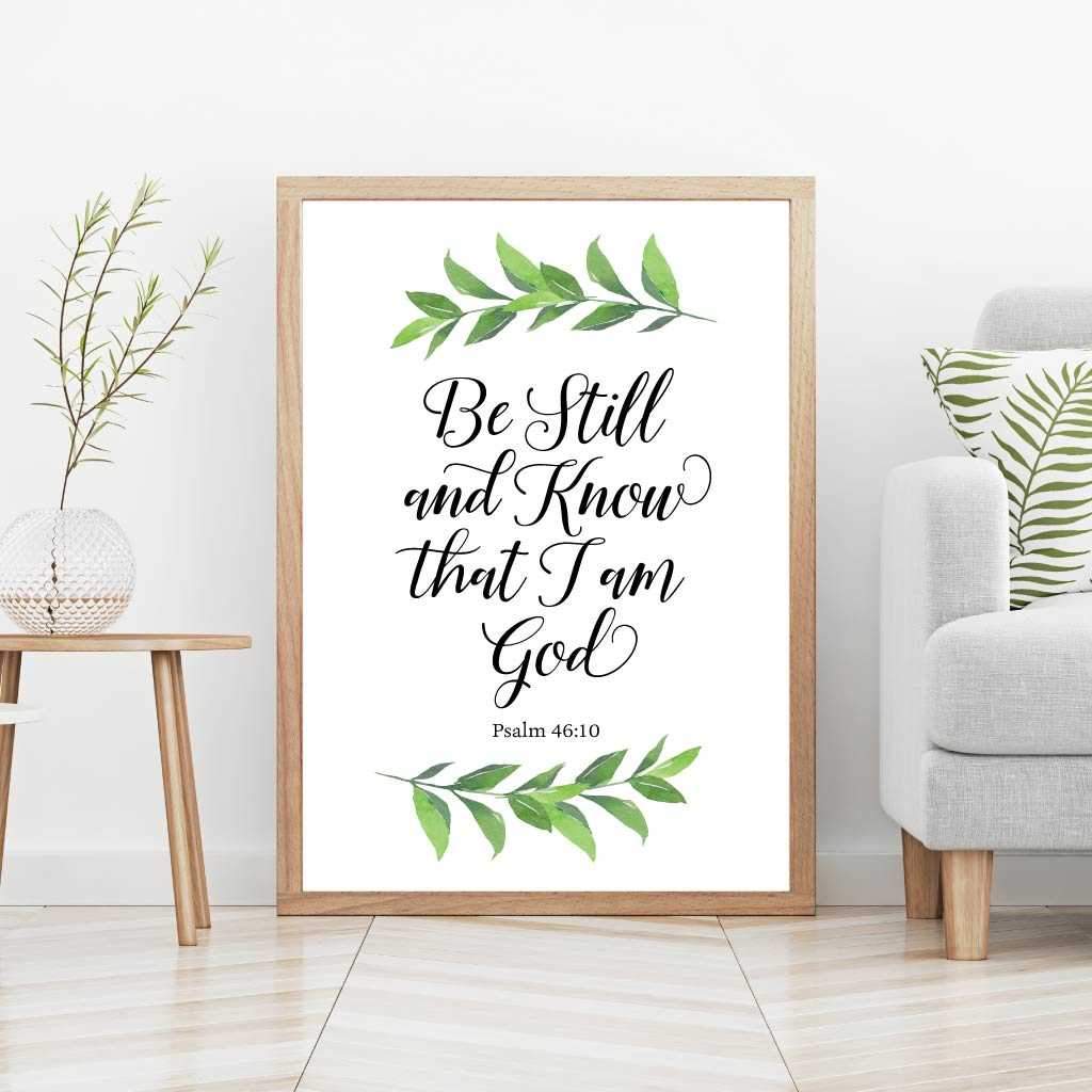 Printable Floral Psalm 46:10 Wall Art Template | Hadley Designs