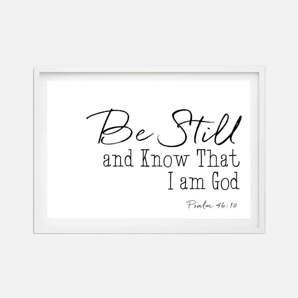 Psalm 46:10 Wall Art Christian Home Decor Sign Printable Template