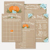 Pumpkin Boy Baby Shower Games Set Printable Template
