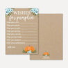 Pumpkin Boy Baby Shower Prediction Advice Wishes Bundle Printable Template