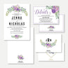 Purple Floral Arch Wedding Invitation Suite Printable Template