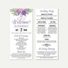Purple Floral Arch Wedding Program Printable Template