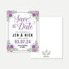 Purple Floral Arch Wedding Save The Date Printable Template