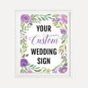 Purple Floral Arch Wedding Custom Sign Printable Template