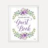 Purple Floral Arch Wedding Guestbook Sign Printable Template