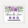 Purple Floral Arch Wedding Hashtag Sign Printable Template