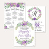 Purple Floral Arch Wedding Sign Set Printable Templates