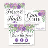 Purple Floral Arch Wedding Sign Set Printable Templates