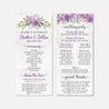 Purple Floral Rustic Wedding Program Printable Template