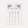 Purple Floral Rustic Wedding Seating Chart Sign Printable Template