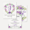 Purple Floral Rustic Wedding Sign Set Printable Template