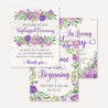 Purple Floral Rustic Wedding Sign Set Printable Template