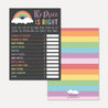 Rainbow Baby Shower Price is Right Game Printable Template
