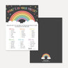 Rainbow Baby Shower What's In Your Purse Game Printable Template