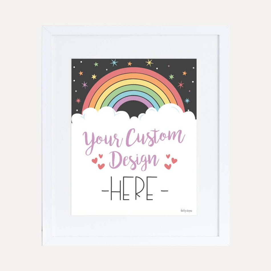 Rainbow Baby Shower Custom Sign Printable Template