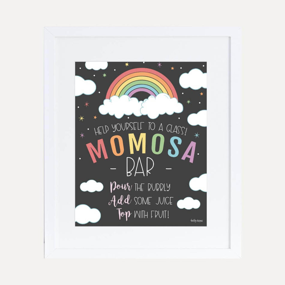 Rainbow Baby Shower Mimosa Sign Printable Template